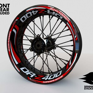 Wheel Stickers for Suzuki DR-Z 400 SUPERMOTO Rim Tape Decals Graphics 17&quot; liserets Felgenaufkleber Autocollants de jante Rim Stickers