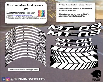 Reflecterende Wielstripstickers Voor Yamaha MT-09 (17 Inch) – PVC, Waterdicht, Set Voor 2 Wielen, 4 Zijden
