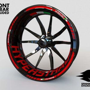 Wheel Stickers for Ducati HYPERSTRADA Rim Tape Motorcycle Decals Graphics 17&quot; liserets Felgenaufkleber Autocollants de jante Rim Stickers
