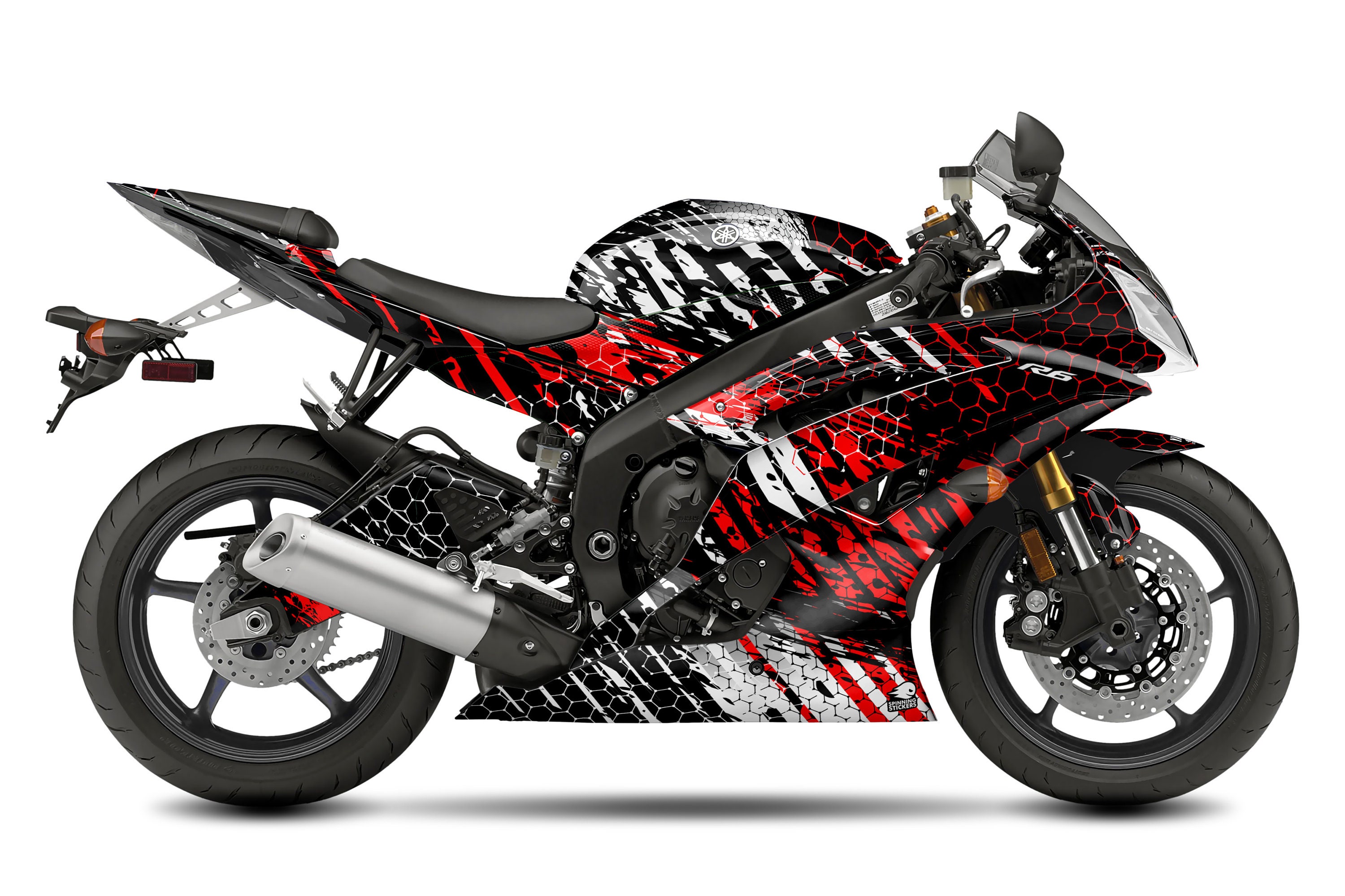 YAMAHA MT07 racetrack decals kit custom made to your team colors, sponsors,  your racing number.