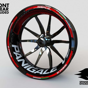 Wheel Stickers for Ducati PANIGALE V2 Rim Tape Motorcycle Decals Graphics 17&quot; liserets Felgenaufkleber Autocollants de jante Rim Stickers