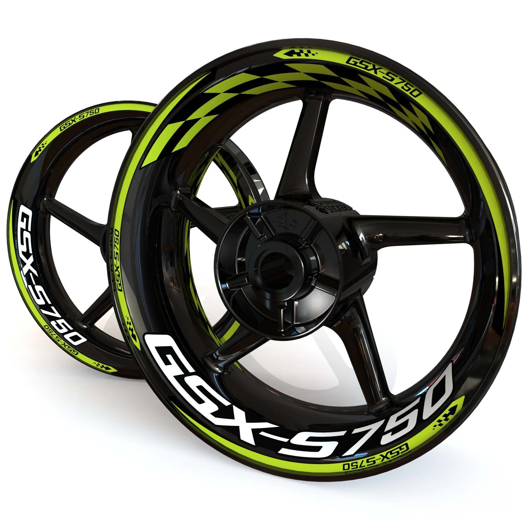 GSX-S750用ホイールステッカー「チェッカー」リムステッカーデカール