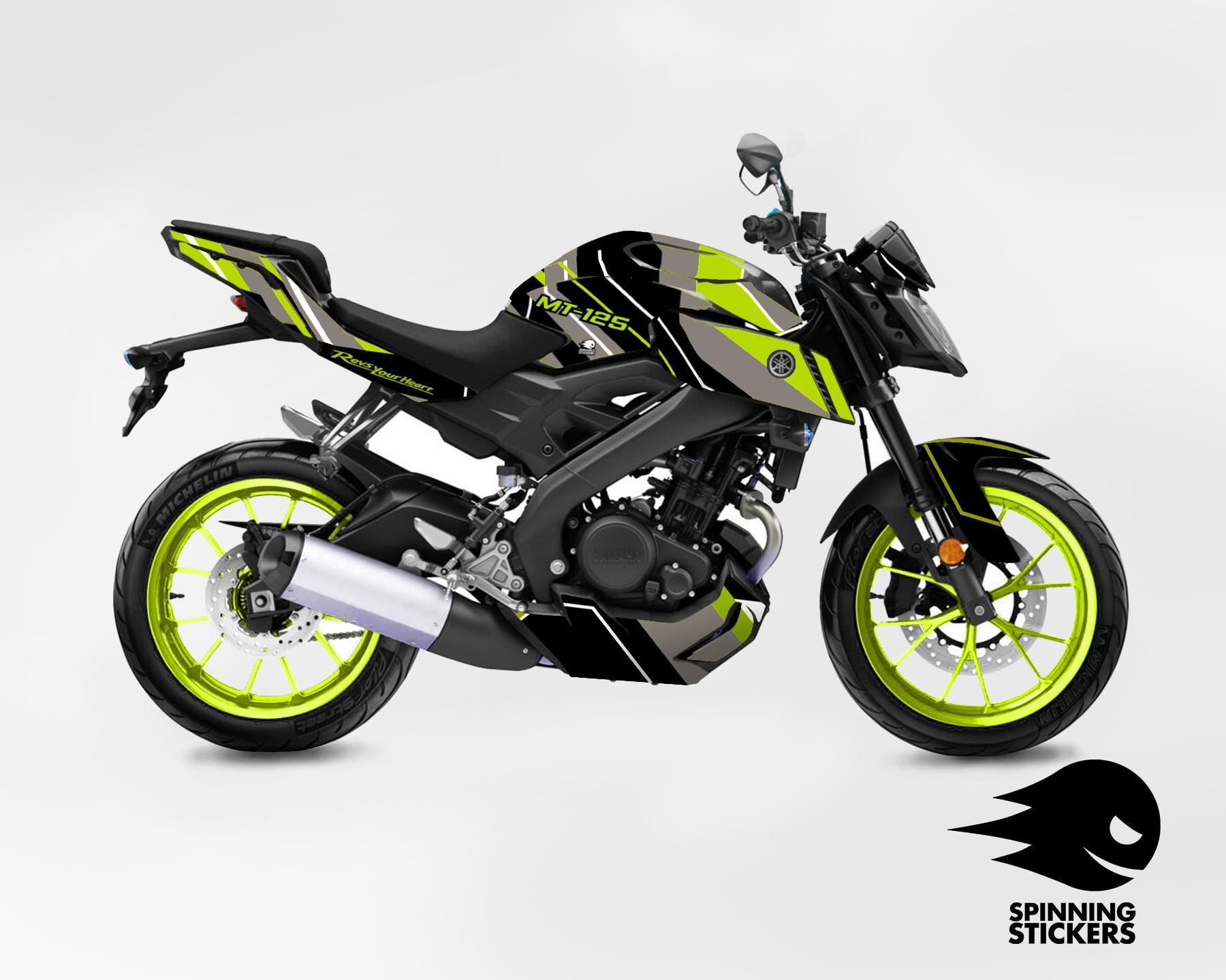 Zestaw graficzny „Zorganizowany chaos” do Yamaha MT-125 MT125 2014-2019 Naklejki motocyklowe Grafika
