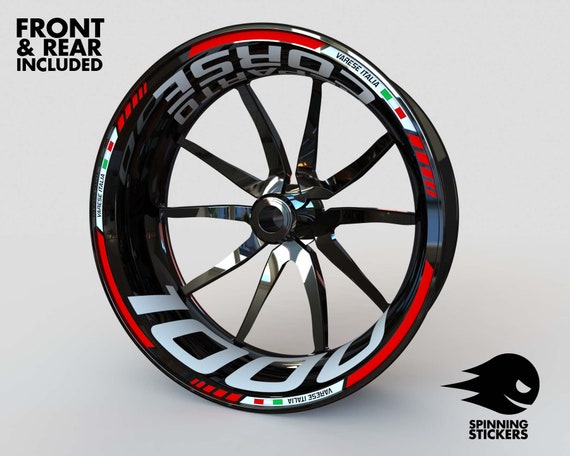 Adesivi per Cerchi Moto Ruote Strisce Varie Misure Nero lucido - CR FL 16