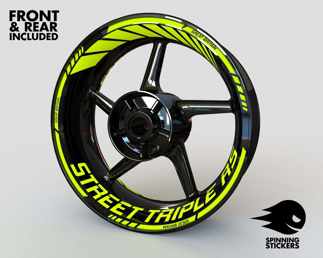 Stickersuk Triumph Wheel Rim Decals - Daytona / Street Triple - 20 Colors Available - White