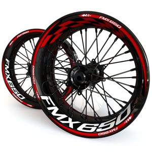Wheel Stickers for Honda FMX650 Checker Rim Tape Stripes Decals Graphics liserets Felgenaufkleber Autocollants de jante Rim Stickers
