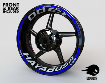 Blue Motorcycle Wheel Decal Strips For Suzuki GSX-R750 – Laminated, 3W-GSXR75-1