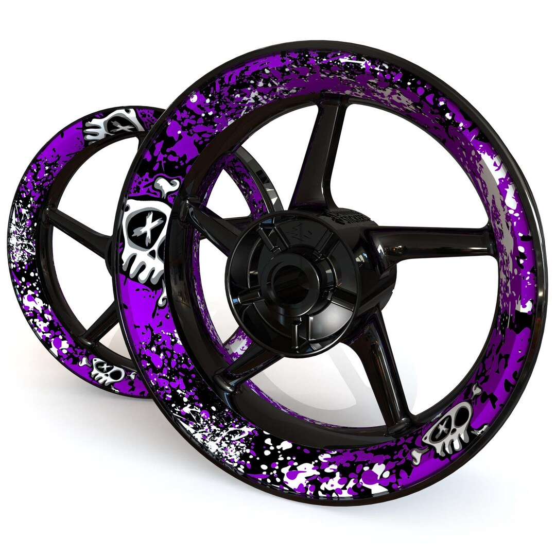Purple Rim Sticker Wheel Stickers SPIRIT Rim Stickers Decals Tape Stripes Graphics ...