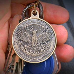 Phoenix Key Tag| Post Fata Resurgo | Rise Like a Phoenix | EDC Reminder ...