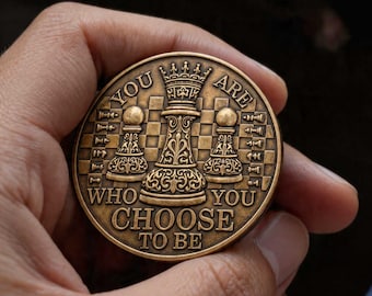 Checkmate Coin | EDC Reminder Coins | Everyday Carry Mindset Coin | Motivational Pocket Token | Unique Gift for Him Her |  EDC Coin