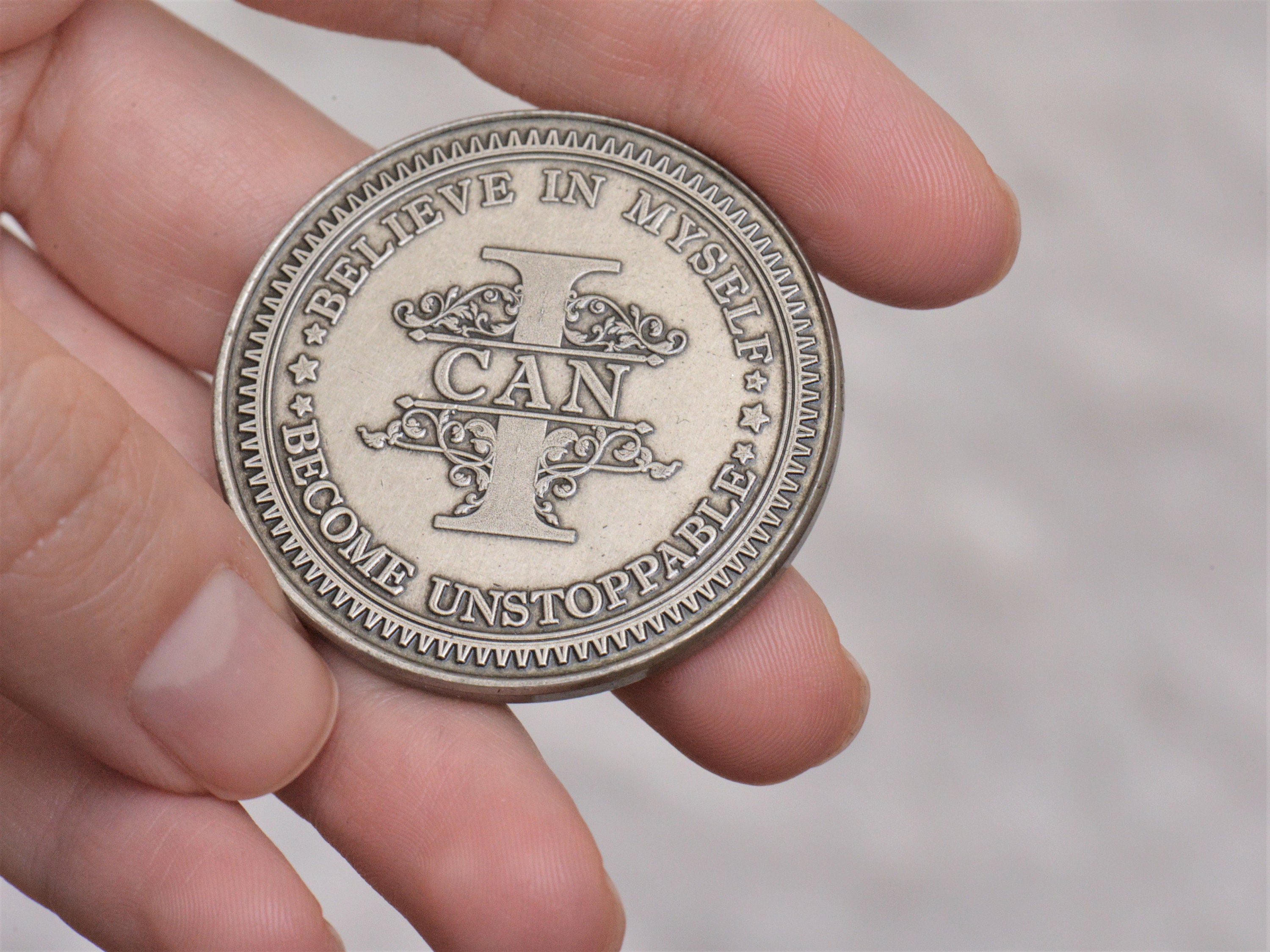 I Can Coin EDC Reminder Coins Quote Coins Motivational | Etsy