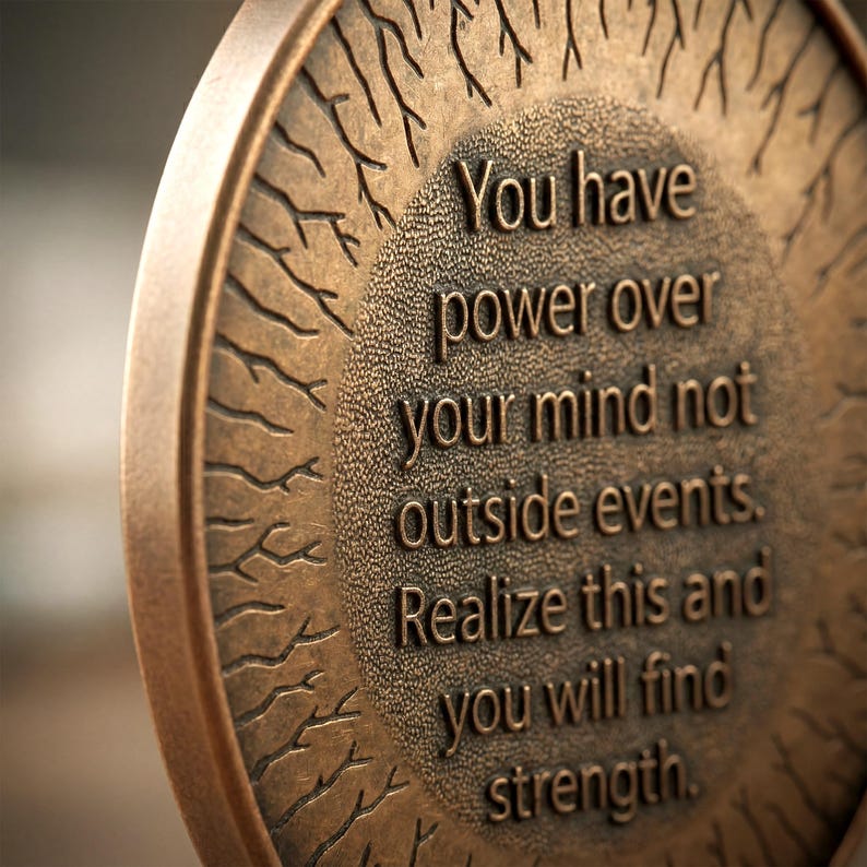 Marcus Aurelius Medallion by EDC Reminder Coins | Daily stoic philosophy - your life depends upon the quality of your thoughts image 5