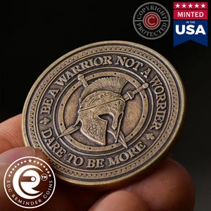 戦士のマインドセット コイン | EDC リマインダー コイン | スパルタン ミリタリー チャレンジ コイン | 毎日持ち歩けるモチベーション クオート メダリオン | 夫への贈り物
