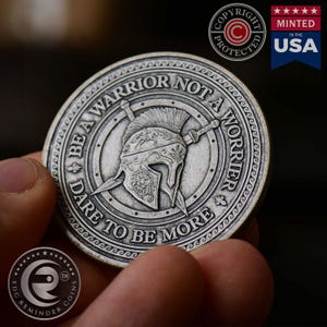 戦士のマインドセット コイン | EDC リマインダー コイン | 毎日持ち歩く名言コイン | 友人への励ましのギフト | EDC ポケット トークン コイン ギフト