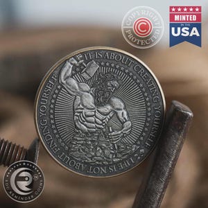 Medallón de metamorfosis / Moneda recordatoria EDC / Transformación de la vida Creándote a ti mismo Crecimiento personal Citas Token Regalo motivacional único