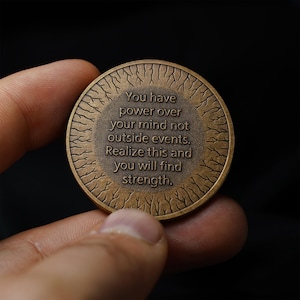 Marcus Aurelius Medallion by EDC Reminder Coins | Daily stoic philosophy - your life depends upon the quality of your thoughts image 2