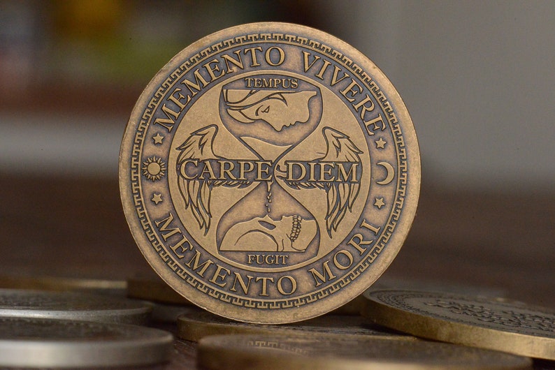 Carpe Diem Coin Daily Stoic Coin Memento Mori Bronze Etsy Carpe Diem Coin Daily Stoic Coin Memento Mori Bronze Etsy