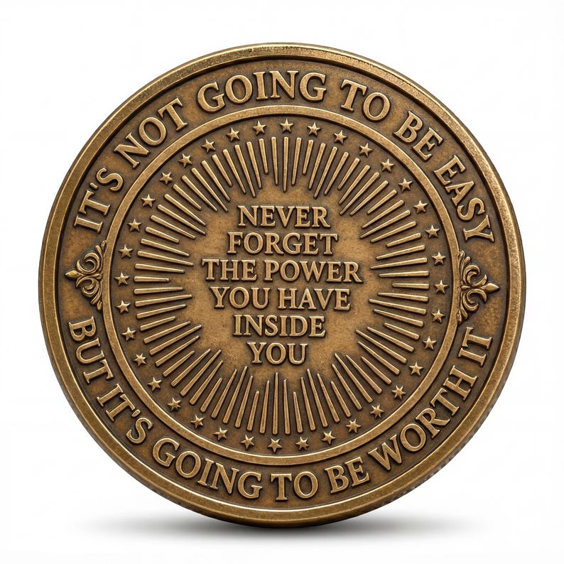Addiction Coin | EDC Reminder Coins | Recovery Coin Medallion | Serenity Gift | Sobriety Gift | Narcotics Anonymous Gift | Recovery Token image 7
