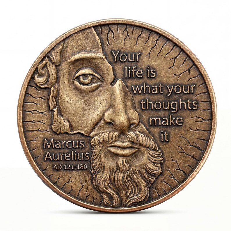 Marcus Aurelius Medallion by EDC Reminder Coins | Daily stoic philosophy - your life depends upon the quality of your thoughts image 11