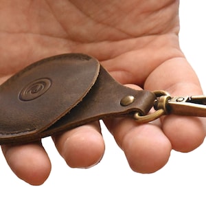 Etichetta chiave in pelle portamonete / Etichetta chiave per moneta / Custodia per moneta in pelle / Etichetta per moneta in pelle EDC