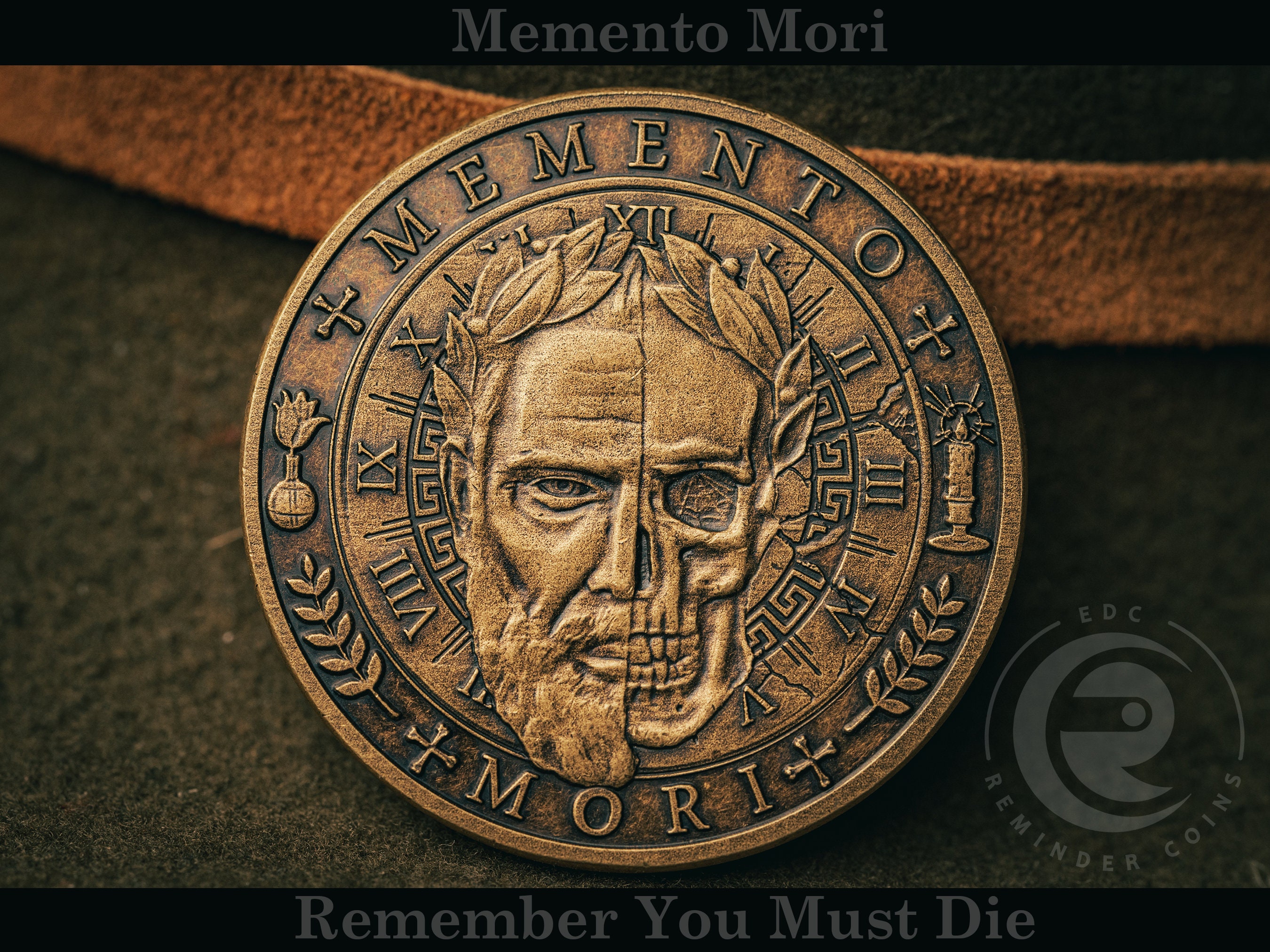 Carpe Diem Memento Mori Coin  Latin Daily Stoic Reminder Gift