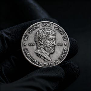 Seneca Münze | Stoizismus | Stoische Philosophie | Stoische tägliche Erinnerung | Stoische Denkweise | Stoiker Shop | Seneca | Stoische Zitate | Motivationsmünze