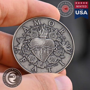 Amor Fati Coin| Stoicism | Love of Fate | Stoic Philosophy | Daily Stoic | | Epictetus | Marcus Aurelius | Seneca | Stoic Quotes