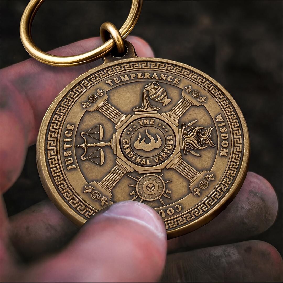 Stoic Virtues Key Tag| Daily Stoic Philosophy | Motivational Keychain ...