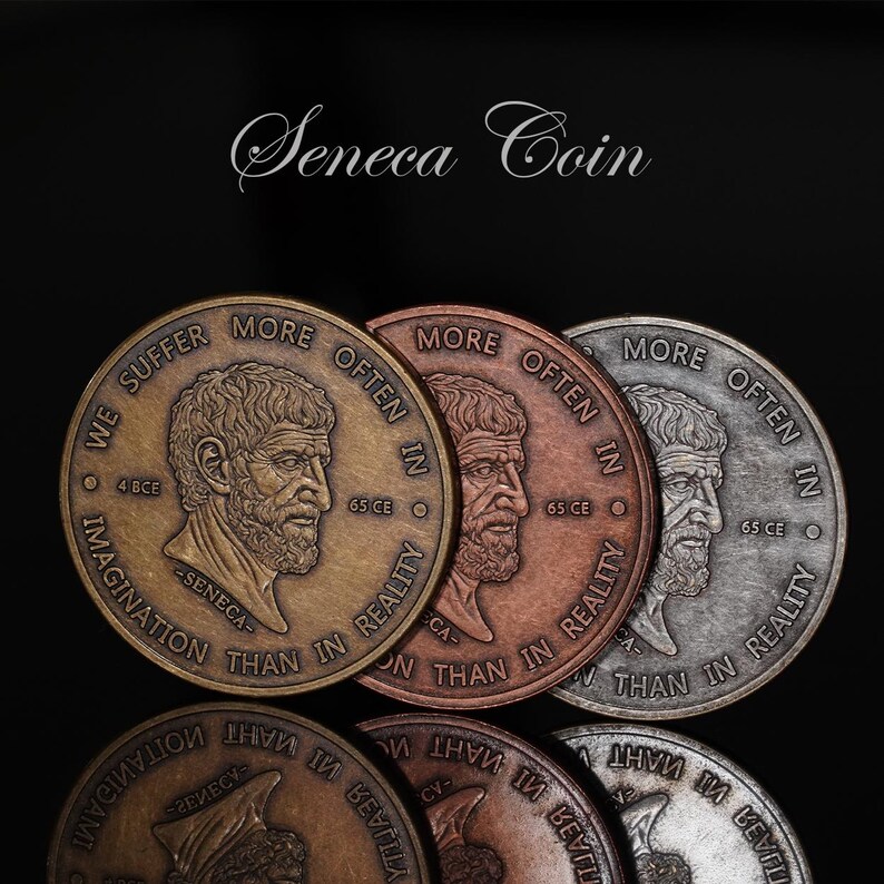 Seneca Coin | Stoicism | Stoic Philosophy | Daily Stoic Reminder | Stoic mindset | Stoic Store | Seneca | Stoic Quotes | Motivation Coin image 11