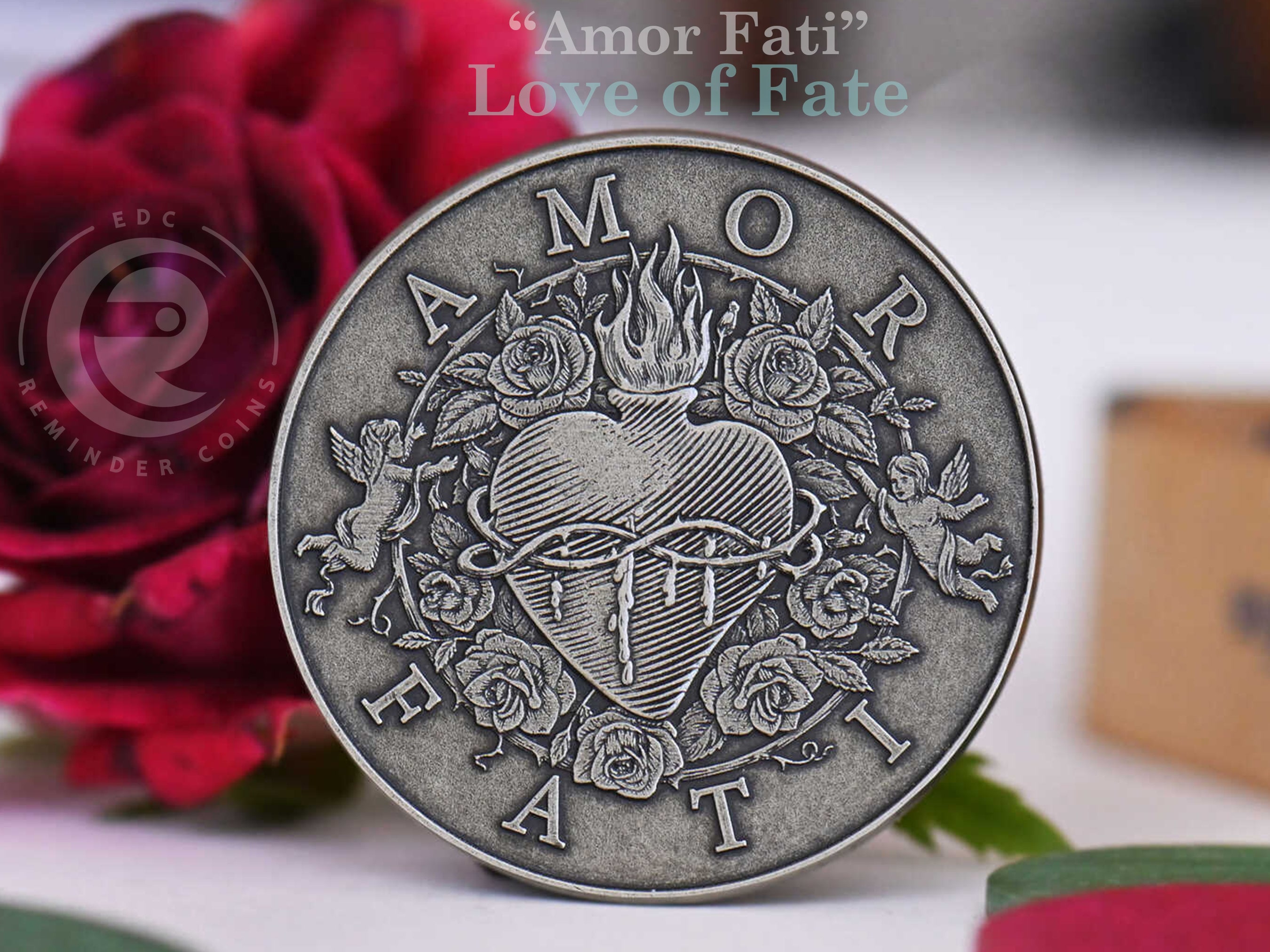 アモール・ファティ・コイン | ストア哲学 | 運命の愛 | ストア派哲学 | デイリー・ストア派 | | エピクテトス | マルクス・アウレリウス  | セネカ | ストア派の名言 - Etsy 日本
