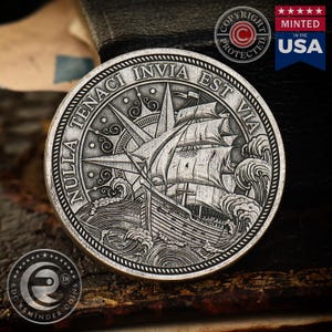 粘り強さコイン | EDC リマインダーコイン | モチベーションを上げる名言メダリオン | 励ましの友人へのギフト | EDC ポケットトークンコインギフト