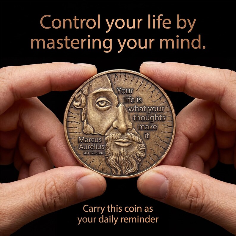 Marcus Aurelius Medallion by EDC Reminder Coins | Daily stoic philosophy - your life depends upon the quality of your thoughts image 9