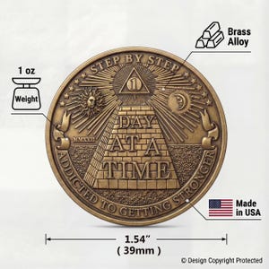 Addiction Coin | EDC Reminder Coins | Recovery Coin Medallion | Serenity Gift | Sobriety Gift | Narcotics Anonymous Gift | Recovery Token image 3