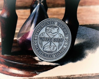 Memento Mori Stoic Coin - Tempus Fugit Carpe Diem Token For Daily Stoicism Practice