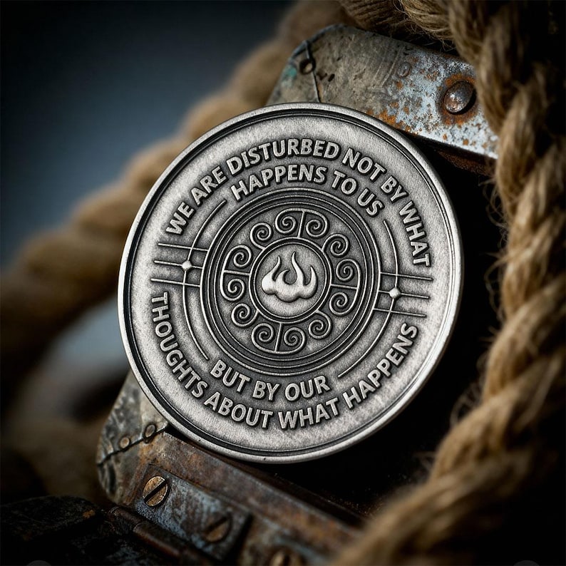 Seneca Coin | Stoicism | Stoic Philosophy | Daily Stoic Reminder | Stoic mindset | Stoic Store | Seneca | Stoic Quotes | Motivation Coin image 2