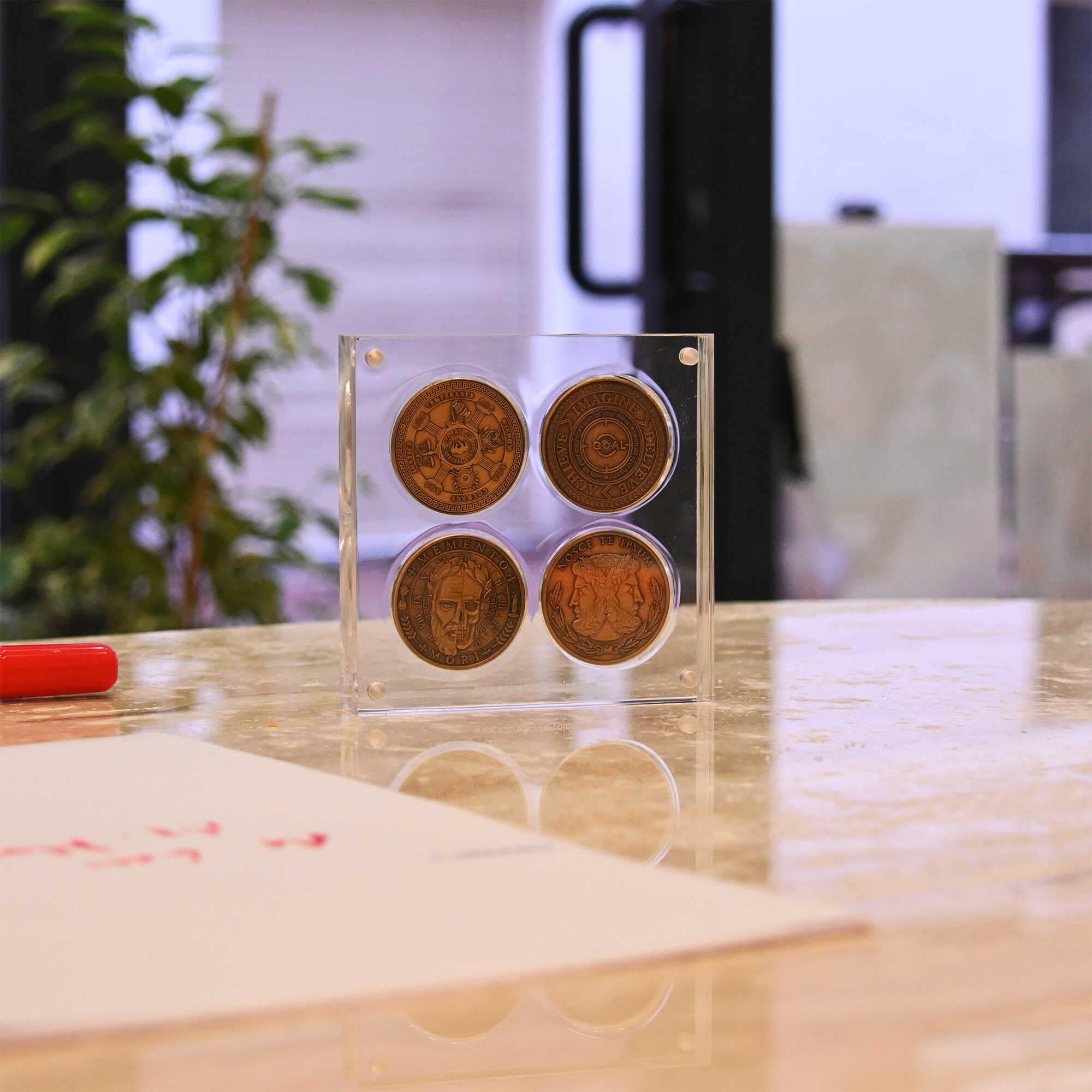 Moskov Display Coin Acrylic Magnetic Coin Display for 4 EDC Reminder Coins | Perfect Gift ...
