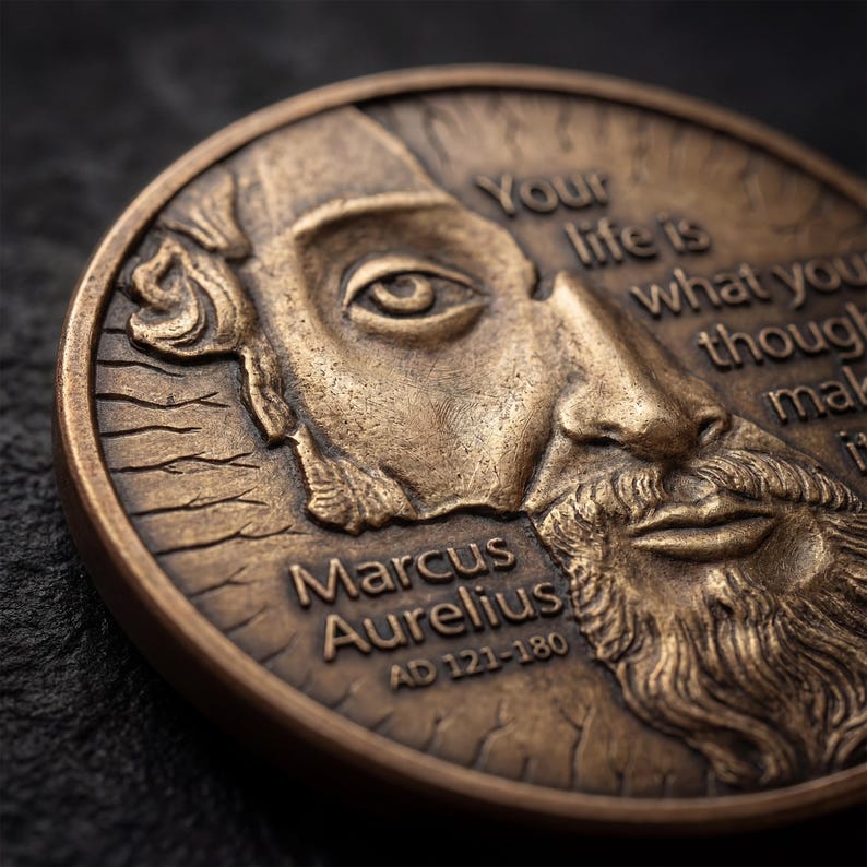 Marcus Aurelius Medallion by EDC Reminder Coins | Daily stoic philosophy - your life depends upon the quality of your thoughts image 8