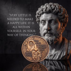 Marcus Aurelius Medallion by EDC Reminder Coins | Daily stoic philosophy - your life depends upon the quality of your thoughts image 3