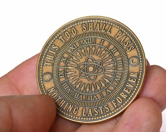 This Too Shall Pass| EDC Coin | Challenge Coin | EDC Reminder Coins | Everyday Carry Coin | Cool EDC Coins | Coins Pocket Gear | Worry Coin