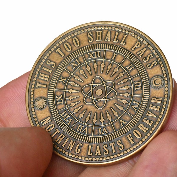 This Too Shall Pass| EDC Coin | Challenge Coin | EDC Reminder Coins | Everyday Carry Coin | Cool EDC Coins | Coins Pocket Gear | Worry Coin