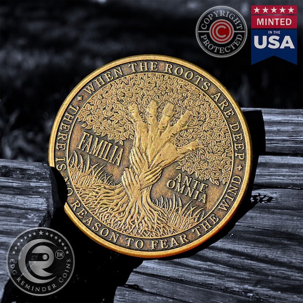 Family Coin | EDC Reminder Coins | Medallion for Him Her Brother Sister Mother Father | Daily Reminder Challenge Coin | Unique Quote Coins