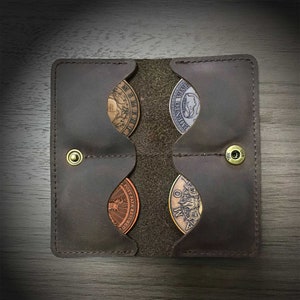 Custodia per 4 monete promemoria EDC / Porta monete EDC in pelle / Porta monete in pelle EDC / Porta monete per uso quotidiano / Ingranaggi in pelle per uso quotidiano