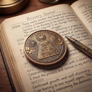Addiction Coin | EDC Reminder Coins | Recovery Coin Medallion | Serenity Gift | Sobriety Gift | Narcotics Anonymous Gift | Recovery Token image 4