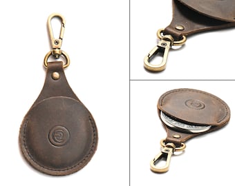 Coin Holder Leather Key Tag | Coin Slip Key Tag | Leather Coin Case | EDC Leather Coin Slip