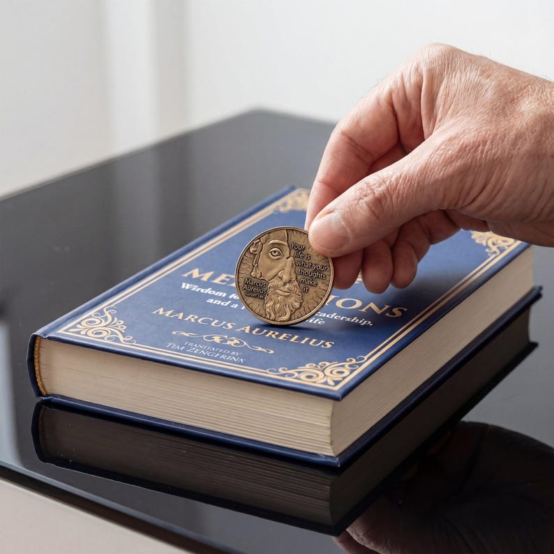 Marcus Aurelius Medallion by EDC Reminder Coins | Daily stoic philosophy - your life depends upon the quality of your thoughts image 7