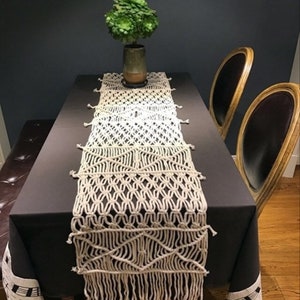 Natural Vintage table runner , Handmade macrame, Bed runner, Wedding decor, Boho home decor, gift idea for mom, macrame table decoration