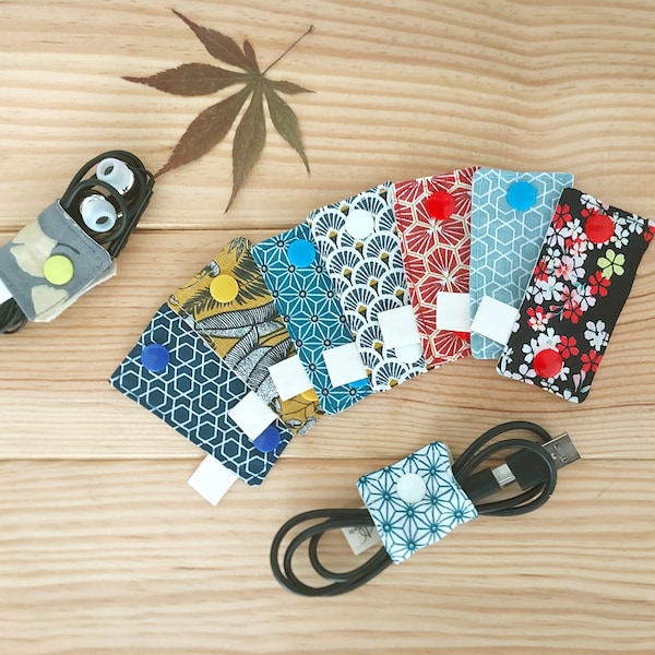 Cable tidy, usb cable organiser cotton cable organizer, floral cord tidy, phone cable tidy cotton cord wraps cotton cord tidy, earphone tidy