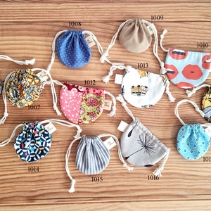 mini Jewellery bag drawstring pouch handmade round pouch sac pochon 100% Cotton fabric drawstring gift bags storage gemstones bag miniture zdjęcie 7