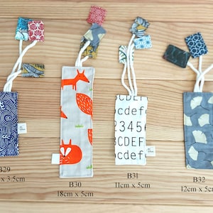 Bookmark, cotton bookmark, handmade bookmark, unique bookmark, floral bookmark, cotton fabric bookmark, gift for readers, gift for teacher image 8