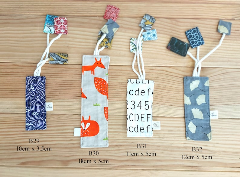 Bookmark, cotton bookmark, handmade bookmark, unique bookmark, floral bookmark, cotton fabric bookmark, gift for readers, gift for teacher image 8